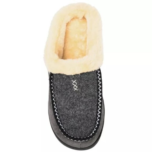 Vance Co. Men’s Henry Shearling Slip-on Moccasin Clog Slippers Grey Size 8-9 NIB main image 5